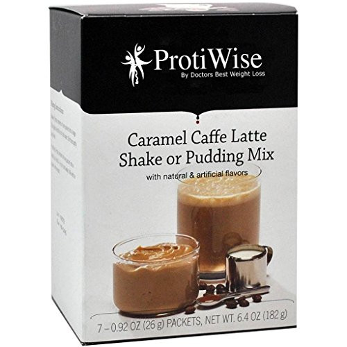 ProtiWise _ High Protein Diet Shake  and  Pudding _ Caramel Caffe Latte _ Low Calorie_ Low Sugar_ Low Carbs _7 Box_