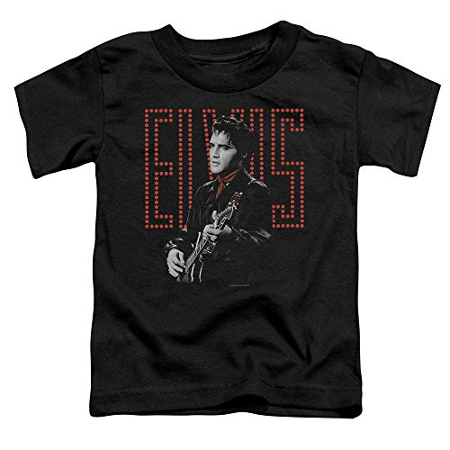 A and E Designs Elvis Presley Toddler T_Shirt Guitar Man Black Tee_ 4T