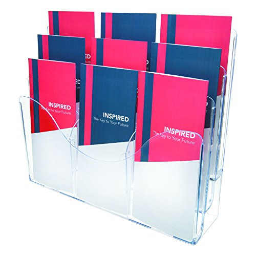 Deflecto 47631 Three_tier docuholder organizer with 6 removable dividers_ clear
