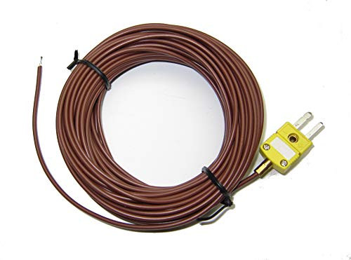 Extra Long 33 ft or 10 Meter K_Type Thermocouple Wire TC_1 Temperature Sensor Probe w. PVC Plastic Insulation