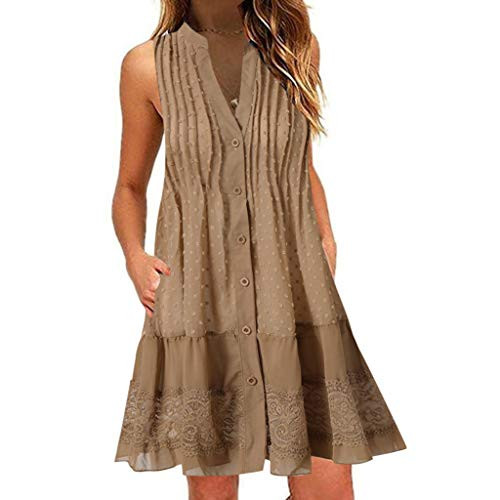 KYLEON Women's Dress Sleeveless O Neck Floral Girls Summer Casual Evening Party Holiday Beach Short Mini Dress Sundress KYLEON Women's Dress Sleeveless O Neck Floral Girls Summer Casual Evening Party Holiday Beach Short Mini Dress Sundress
