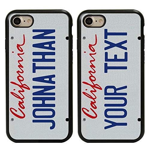 Guard Dog Cool Custom California License Plate Cases for iPhone 7 8 SE Personalized  Create Your Own License Plate on a Hybrid Phone Case _Black_ 
