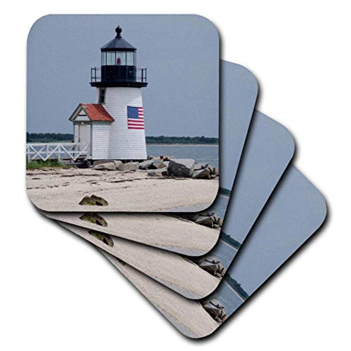 3dRose Massachusetts, Nantucket. Brant Point Lighthouse. - Ceramic Tile Coasters, set of 4 (cst_206378_3)