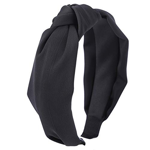 Solid Colir Satin Headband For Women Girls Casual Shiny Top Cross Knot Hair Bands Hoop Bezel Hairbands Accessories_G