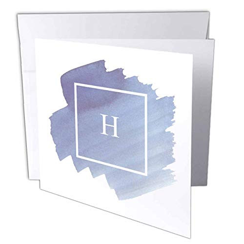 3dRose 3DRose Gabriella B _ Monogram _ Image of H Watercolor Monogram _ 12 Greeting Cards with envelopes _gc_291251_2_