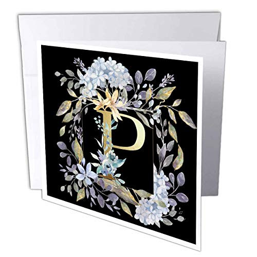 3dRose Monogram P Pretty Image of Watercolor Blue Hydrangea Floral _ Greeting Cards _gc_327849_2_ 3dRose Monogram P Pretty Image of Watercolor Blue Hydrangea Floral _ Greeting Cards _gc_327849_2_