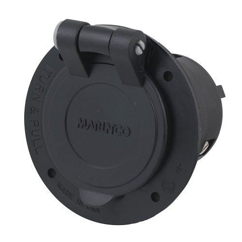Marinco Power Products CS6375FL.OEM Flanged Inlet with Integral Spring Lid Master/50, 50 Amp, 125V/250V