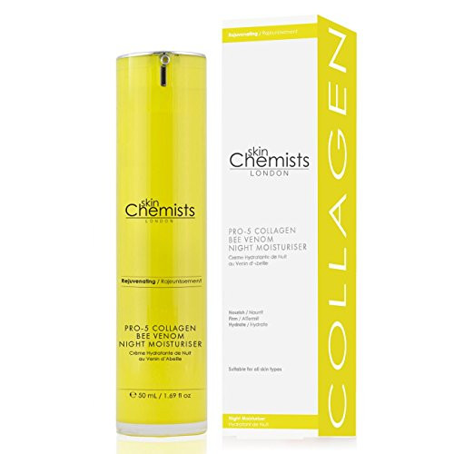 skinChemists London Pro-5 Collagen Bee Venom Night Moisturizer, 1.69 Ounce
