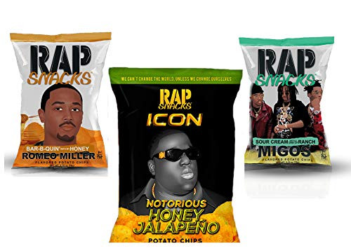 Rap Snacks potato chips variety pack _ MIGOS_ Romeo Miller_ Fetty Wap _ 2.75 oz bags _Pack of 3_