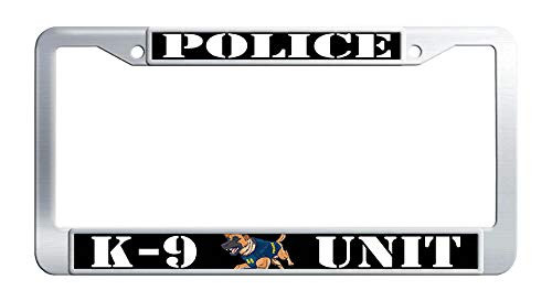 Police K_9 Unit License Plate Frame Stainless Steel Car Tag Frame