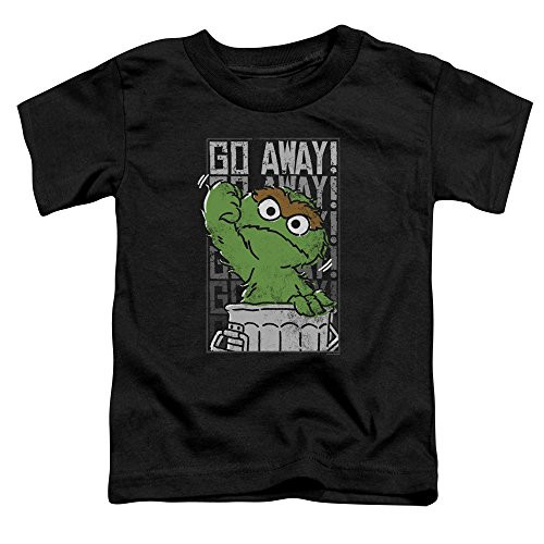 A and E Designs Kids Oscar The Grouch Go Away Toddler Shirt_ Black_ 2T