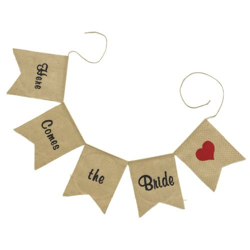 Hortense B. Hewitt Here Comes the Bride Wedding Banner_ 50 inch  x 8 inch