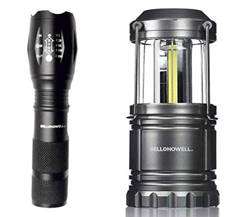 Bell  Plus  Howell Taclight Flashlight and TacLight Lantern Set of 2 Portable LED Camping  and  Outdoor Flashlight and Lantern with 5 Modes  and  Zoom Function