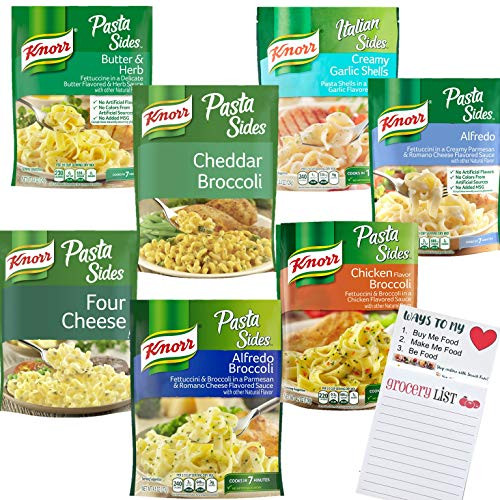 Knorr Pasta Sides Variety Pack of 7 Yummy Flavors _ Creamy Cheesy Pasta for every night of the week _ Snack Fun Shopping List