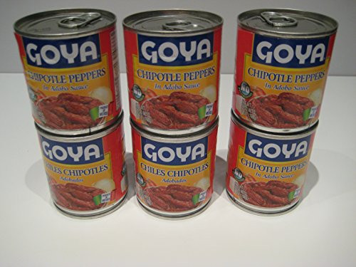 Goya Chipotle Peppers in Adobo Sauce_ 7oz Cans _Pack of 6_ Bundle