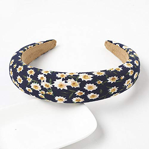 Sponge Thick Hairband Flower Print Headband Bezel Turban Women Hair Jewelry Girls Band Accessories Head Hoop_G Sponge Thick Hairband Flower Print Headband Bezel Turban Women Hair Jewelry Girls Band Accessories Head Hoop_G