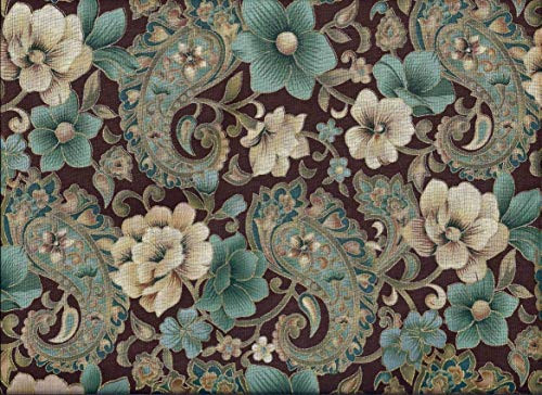 Paisley Valance Brown Teal Gold Glitter