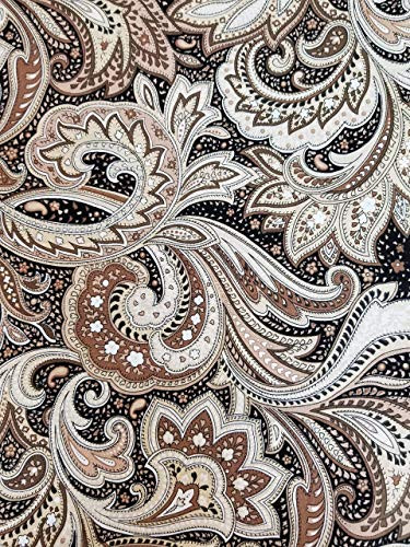 Brown Tan Paisley Unlined Lined 3in Pocket Valance