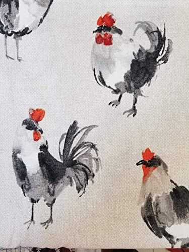 Gray Roosters Unlined Lined 3in Pocket Valance