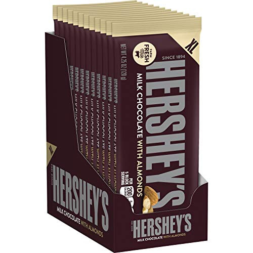 HERSHEY'S Chocolate Candy Bars with Almonds, 12 Count HERSHEY'S Chocolate Candy Bars with Almonds, 12 Count