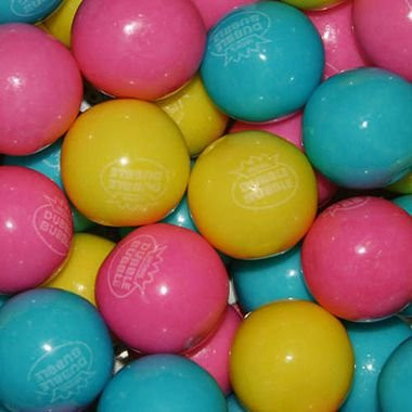 Dubble Bubble Cotton Candy 24mm Gumballs 1 Inch_ 3 Pounds Approximately 165 Gum Balls.