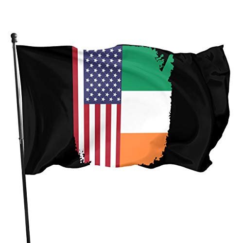 YTGQ4PT American Irish Flag Super Polyester Flag 3x5 F Banner with Grommets