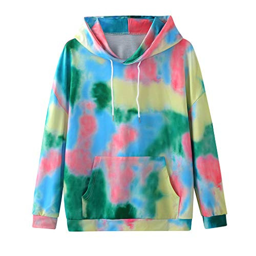 F_topbu Hoodies for Women_ Long Sleeve Pocket Hooded Sweatshirt Gradient Tie_Dye Pullover Top Casual Loose Blouse Shirts Green