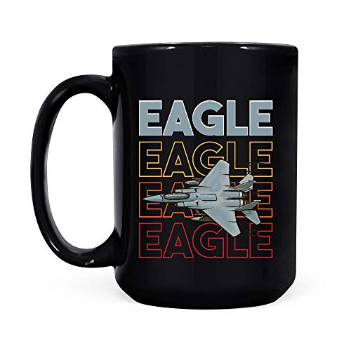 F_15 Eagle Strike Fighter Plane Jet Black Coffee Mug