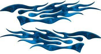 Extreme Flames Blue Ghost Skull _ 2.75 inch  h x 12 inch  w _ REFLECTIVE