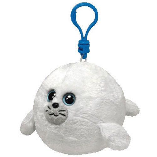 TY Beanie Baby Ballz _ SEYMOUR the White Seal _Plastic Key Clip _ 2.5 inch_  G fbhre_h4 8rdsf_tg1378891