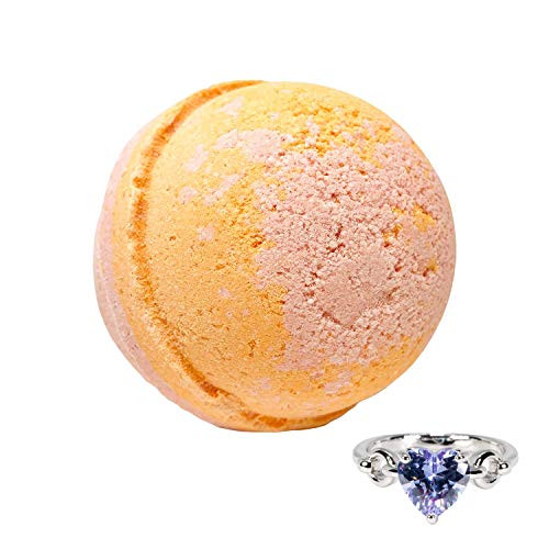 Bubbly Belle Bath Bombs with Surprise Rings Inside_ 6oz Bath Fizzies with Pure Essential Oils_ Coconut Oil_ Kaolin Clay_ Epsom Salts_ Moisturizes Skin _Orange Coconut _1_Pack__ Ring Size 7_