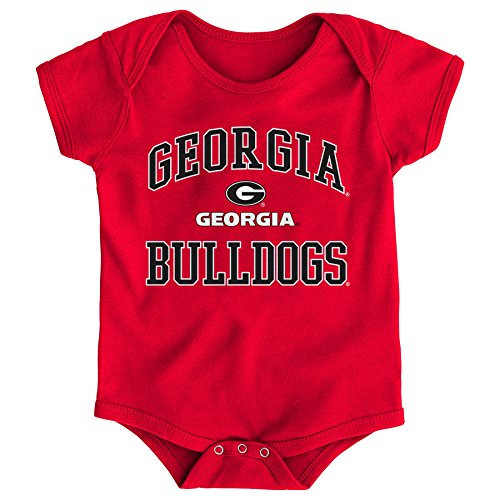 NCAA Georgia Bulldogs Newborn  and  Infant Primary Logo Bodysuit_ 6_9 Months_ Red