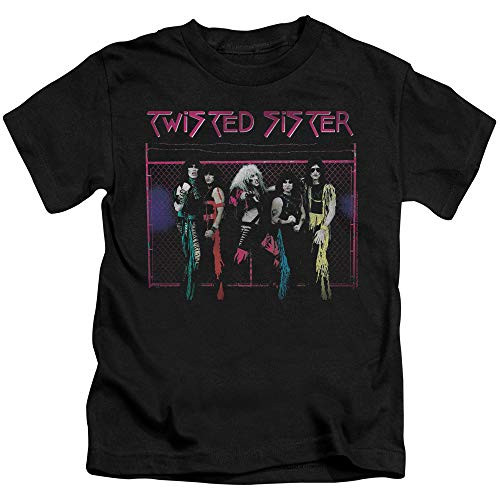 A and E Designs Twisted Sister Boys T_Shirt Neon Fence Black Tee_ 5 6