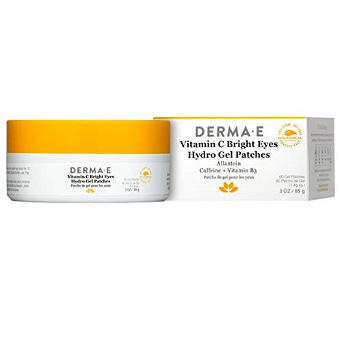 DERMA E Vitamin C Bright Eyes Hydro Gel Patches Instantly Transform Dark Circles_ Puffy_ Dry_ Eyes into Well_Rested_ Younger_looking Eyes! These moisturizing_ Vitamin C Anti_Aging Gel Pads for Under_Eye Enriched with Phytonutrients_ Antioxidants  and  Vi