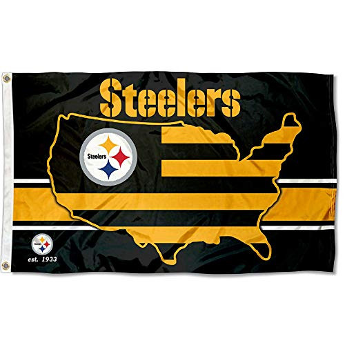 WinCraft Pittsburgh Steelers Nation USA American Country 3x5 Flag WinCraft Pittsburgh Steelers Nation USA American Country 3x5 Flag