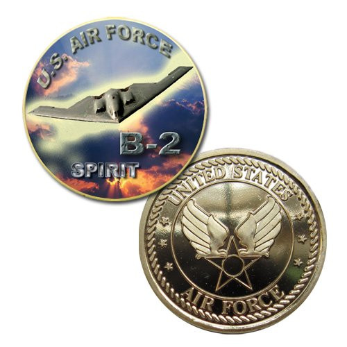 U.S. United States Air Force USAF _ B_2 Spirit _ Gold Plated Challenge Coin U.S. United States Air Force USAF _ B_2 Spirit _ Gold Plated Challenge Coin