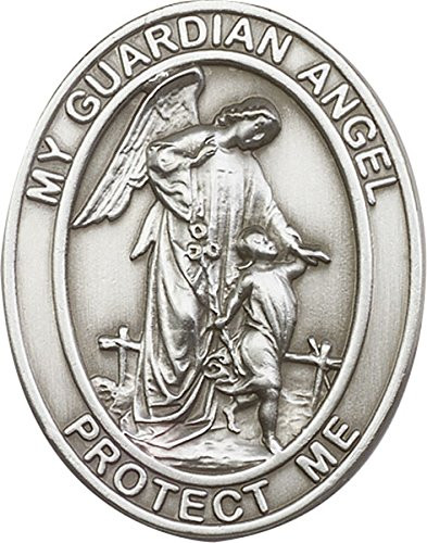 F A Dumont Antique Silver Guardian Angel Visor Clip