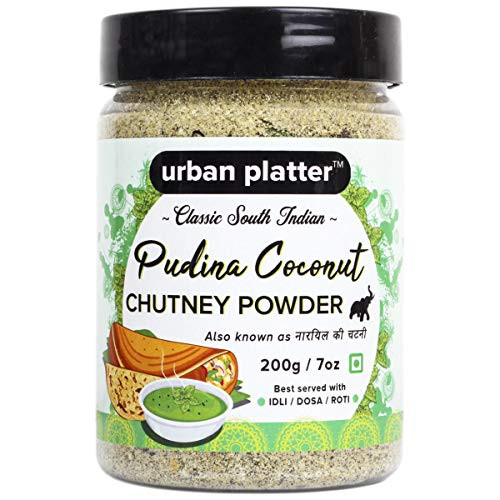 Urban Platter South Indian Style Instant Pudina _Mint_ Coconut Chutney Powder_ 200g   7oz _Nariyal ki Chutney_ Just Add Water_