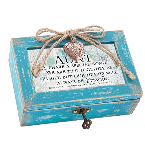 Cottage Garden Aunt Special Bond As Friends Teal Locket Petite Music Box Plays Friend In Jesus
