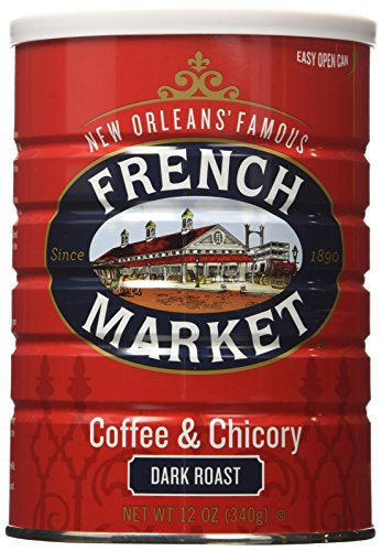French Market Coffee & Chicory, City Roast(Dark Roast), 12-Ounce Cans (Pack of 3)