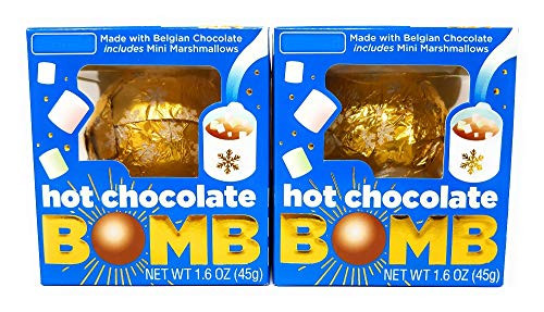 Hot Chocolate Bombs _ Gourmet Belgian Hot Cocoa Bombs with Mini Marshmallows _Pack of 2_