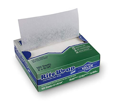Rite-Wrap Interfolded Dry Wax Deli Paper by Georgia-Pacific, White, RW66, 6" x 10 3/4" (12 Boxes @ 500 Sheets) Rite-Wrap Interfolded Dry Wax Deli Paper by Georgia-Pacific, White, RW66, 6" x 10 3/4" (12 Boxes @ 500 Sheets)