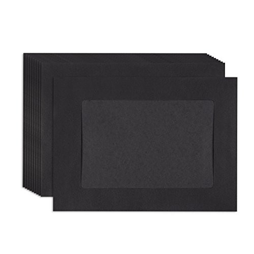 Juvale Paper Picture Frames - 50-Pack DIY Black Paper Photo Mats Photo Frame Picture Holder - Ideal for Inserting and Sending Memorable Documents, DIY Wall Decorations, Holds 4 x 6 Inches Inserts