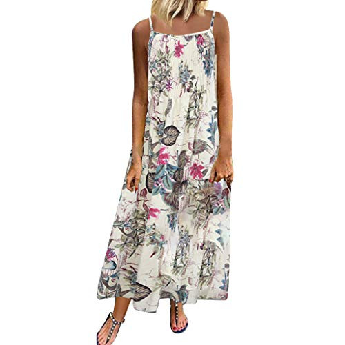 Aniywn Women Vintage Floral Print Maxi Dress Bohemian Spaghetti Straps Plus Size Dress Sleeveless Dresses _XXXL_ Pink P_ Aniywn Women Vintage Floral Print Maxi Dress Bohemian Spaghetti Straps Plus Size Dress Sleeveless Dresses _XXXL_ Pink P_