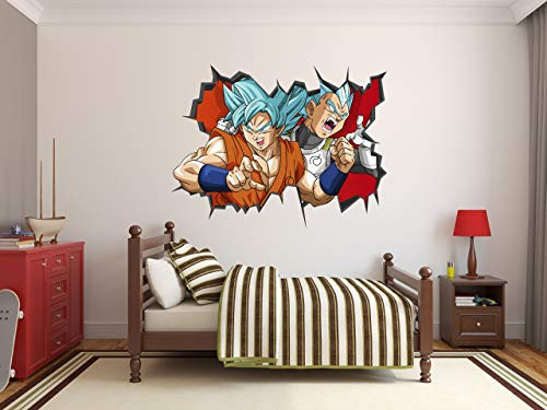 Dragon Ball Super Goku Vegeta Wall Decal 3D Sticker Vinyl Decor Mural Kids _36 inch W x 20 inch H_ _22 inch W x 12 inch H_ Dragon Ball Super Goku Vegeta Wall Decal 3D Sticker Vinyl Decor Mural Kids _36 inch W x 20 inch H_ _22 inch W x 12 inch H_