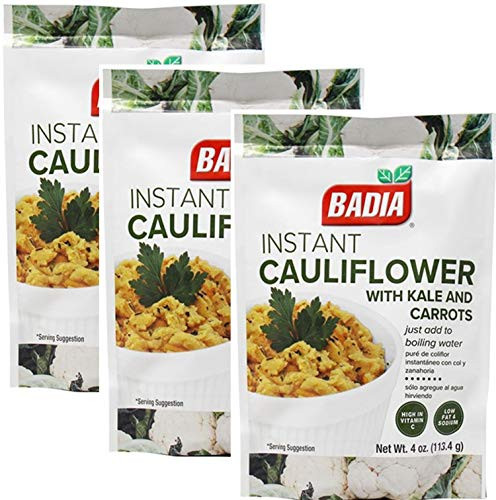 Badia Instant Cauliflower with Kale and Carrots 4 oz Pack of 3