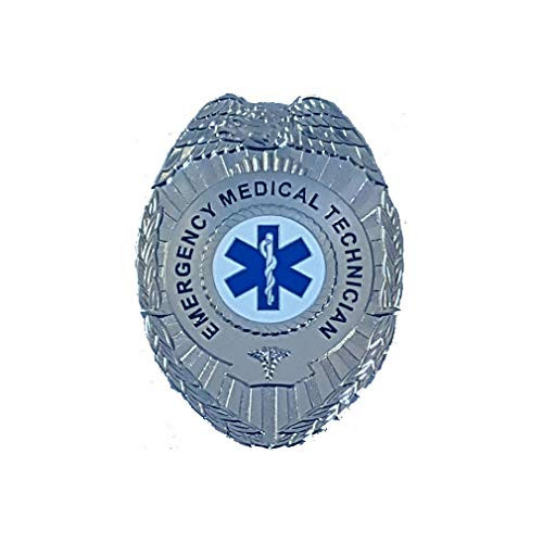 911 Market EMT Badge Silver _ 3D Emergency Medical Technician 3 inch  Badge _ G 55