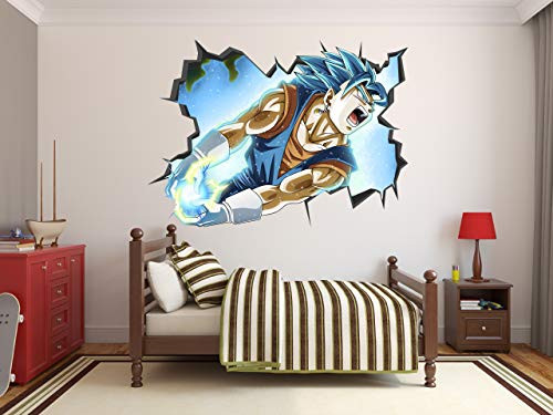 Dragon Ball Super Vegetto Blue Wall Decal 3D Sticker Vinyl Decor Mural Kids _36 inch W x 20 inch H_ _22 inch W x 12 inch H_ Dragon Ball Super Vegetto Blue Wall Decal 3D Sticker Vinyl Decor Mural Kids _36 inch W x 20 inch H_ _22 inch W x 12 inch H_
