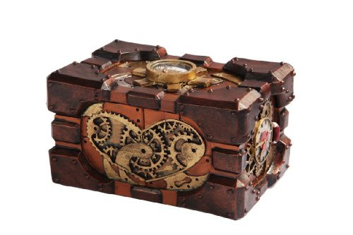 Steampunk Themed Pressure Gauge Box Statue Figurine 5"Long