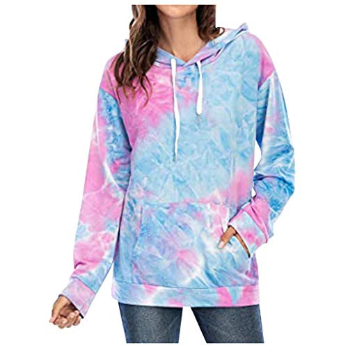 F_topbu Hoodies for Women_ Long Sleeve O_Neck Sweatshirt Tie_Dye Gradient Pocket Hooded Pullover Casual Loose Top Blouse Purple